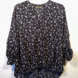 Always Indigo -Black Blouse with *stars*  Size: Small